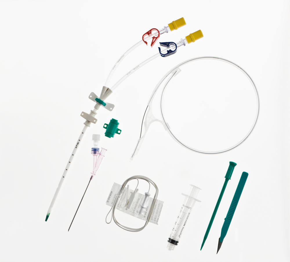 Набор для катетеризации подключичной вены. Двухпросветный катетер для гемодиализа b.Braun. Набор Double-Lumen Catheter. Центральные венозные катетеры b Braun. КПРВ катетер.